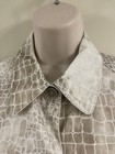 Chicos Size 2 Cotton Beige Bronze Snake Print Shirt Jacket Front Pockets EUC — photo 3