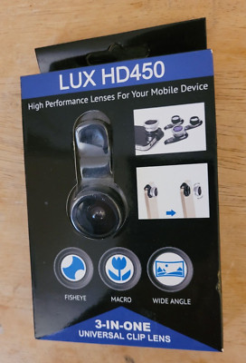 LUX HD450 High Performance 3 in 1 Universal Clip Lenses NIB