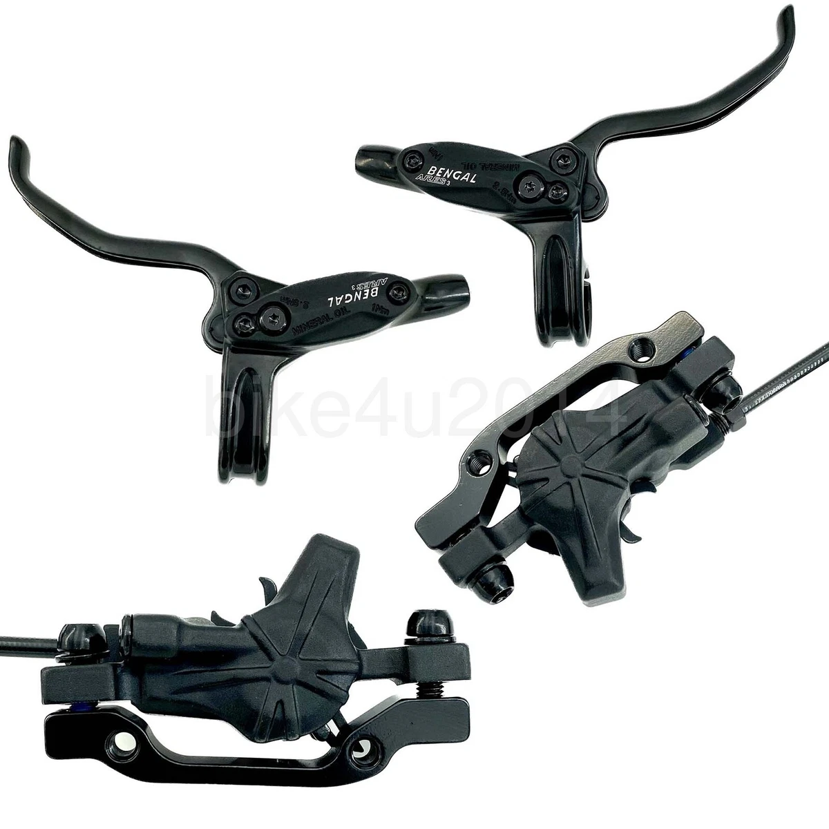 Bengal Ares 3 Hydraulic MTB Bike Disc Brake Front Rear Set w 160mm Rotors Black