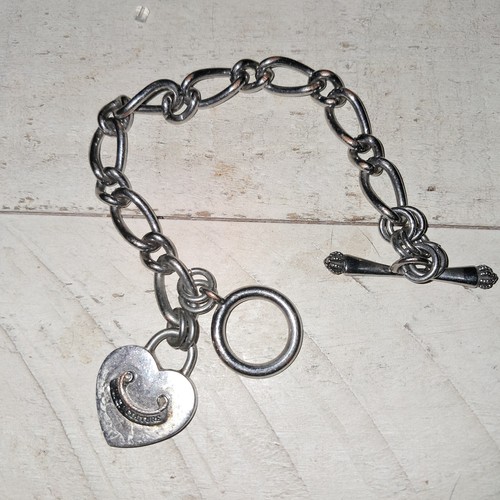 Juicy Couture Silvertone Bracelet With Heart Lock - Picture 4 of 5