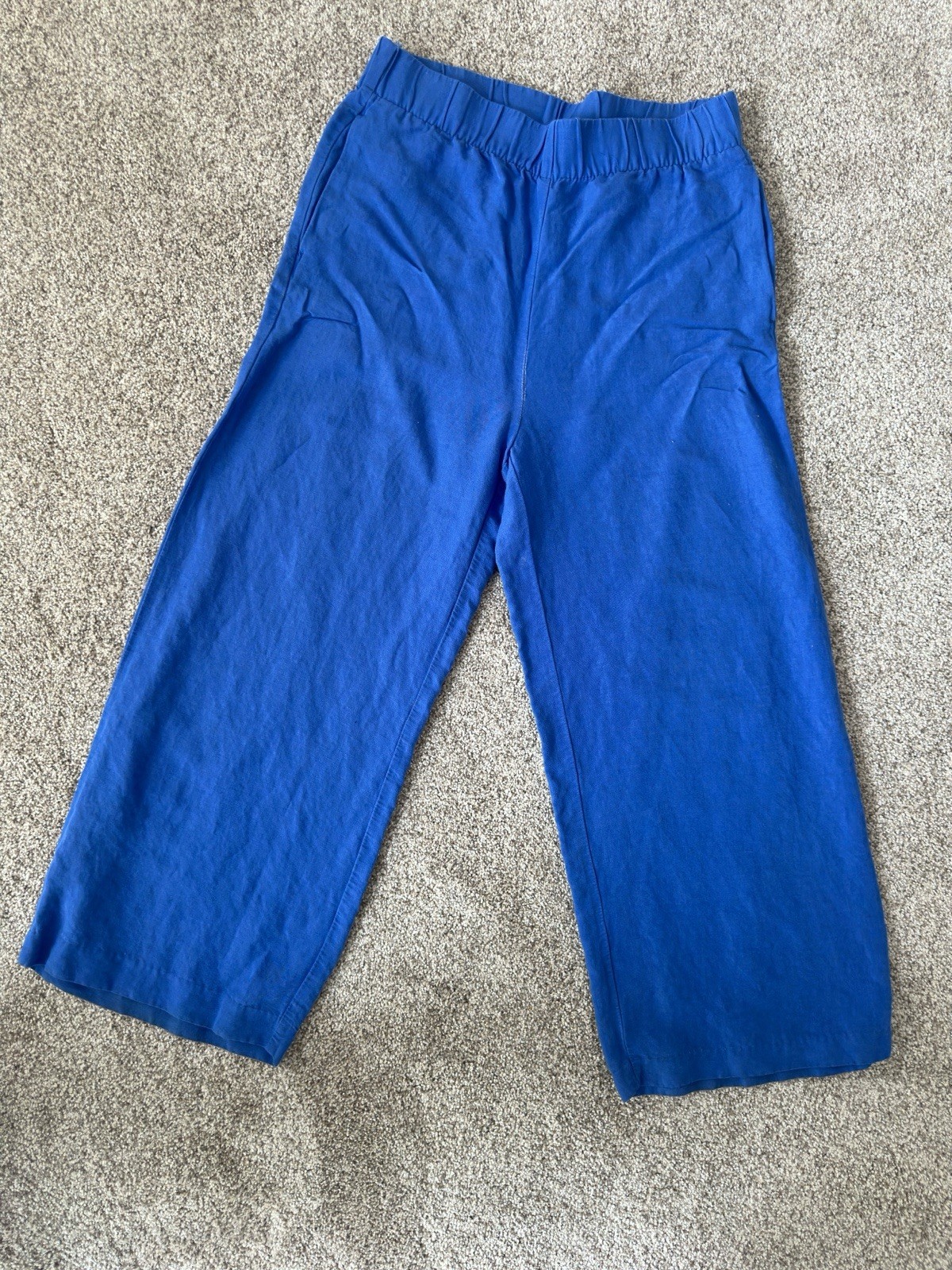 H&M Womens blue elastic-waist pull-on knit capri pants Size Small