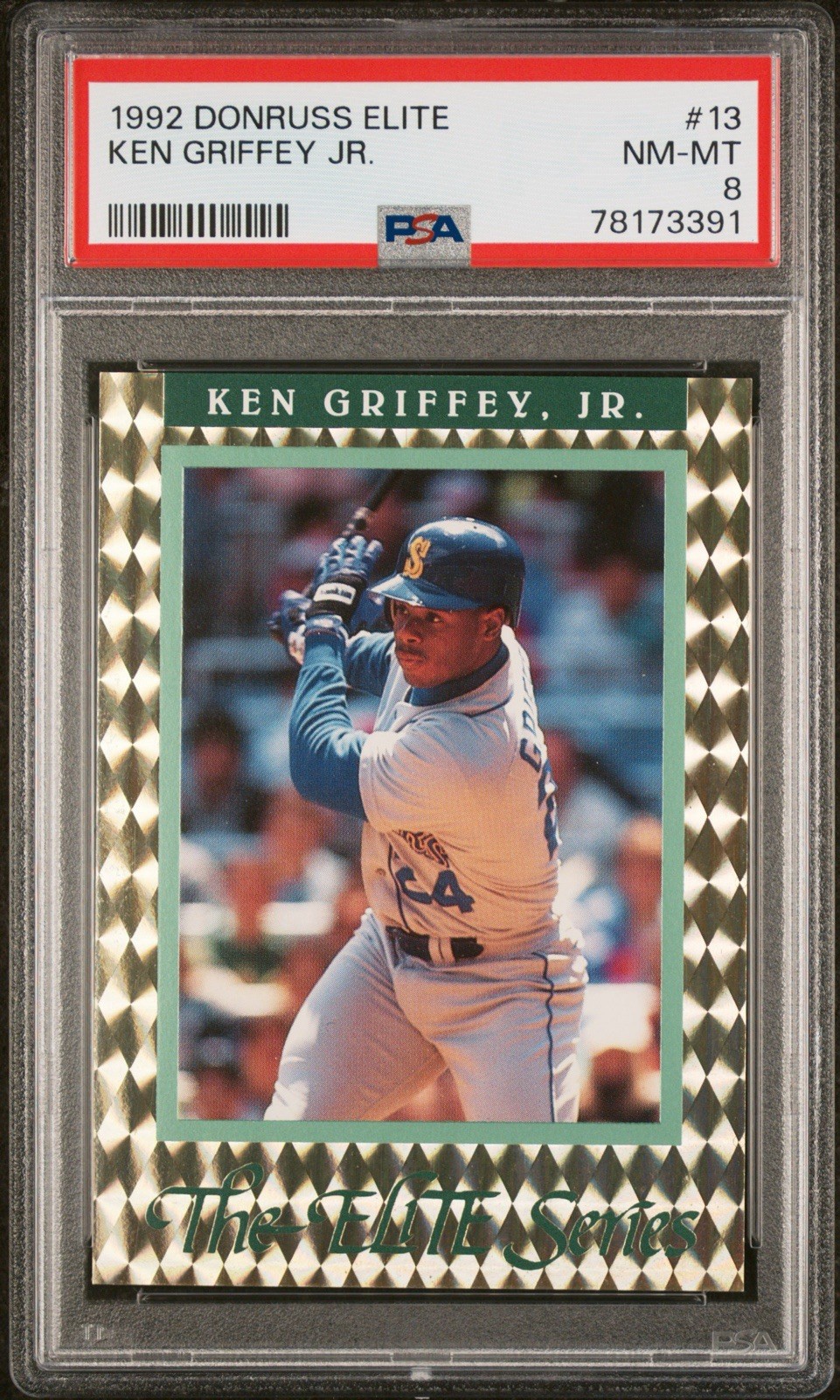 1992 Donruss Elite Ken Griffey Jr. #13 PSA 8 NM-MT /10000 Rare SSP HOF view 1