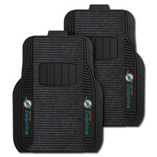 Miami Dolphins NFL Deluxe Front Floor Car Mat Set of two