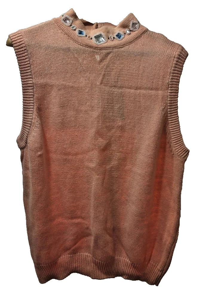 Conjunto de suéter y tanque vintage de los 80 con cuentas de melocotón 1X algodón raime talla grande nuevo con etiquetas Foto 4 de 4