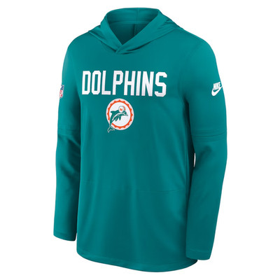 Miami Dolphins Nike Sideline Pass Accuracy Dri-FIT Long Sleeve Hoodie T-Shirt