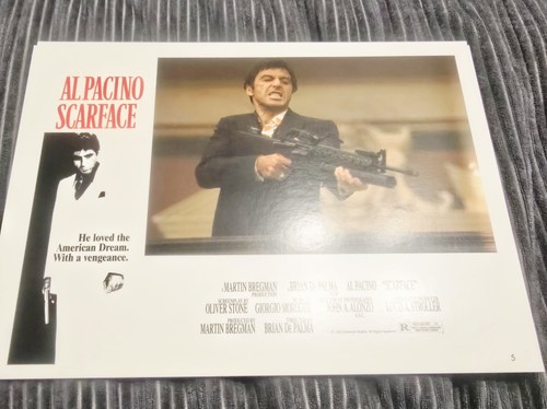 Set completo 8 carte lobby film Scarface 1983 originali Al Pacino 11" x 8" vintage - Foto 4 di 8