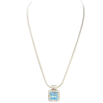 BRIGHTON Regina Blue Crystal Pendant Necklace Retired EUC 16''Adujstable