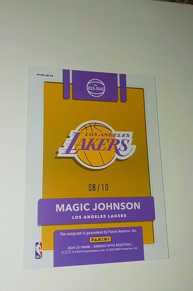 2024-25 Panini Donruss Optic Magic Johnson Gold/10 Autógrafo Serie Retro Ssp🔥 Foto 2 de 2