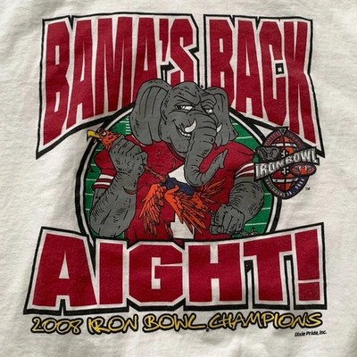 Alabama Iron Bowl 2008 Bama s Back Long Sleeve Men s XL Double Sided Score