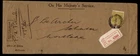 DR WHO 1928 AUSTRALIA OHMS REGISTERED MELBOURNE ELIZABETH ST TO MORTLAKE LR89571