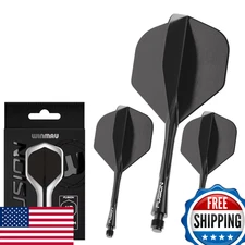 Winmau Darts Fusion Integrated Flight & Shaft System - No.2 Shape, Black