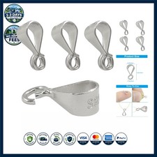 4 Pcs 925 Sterling Silver Pendant Clasp, with Open Loop Bail Connector