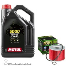 CB500 Sohc Four F Oil and Filter Kit Motul 5000 10w40 4L Honda 1976 Inc Washer 9.19 per litre