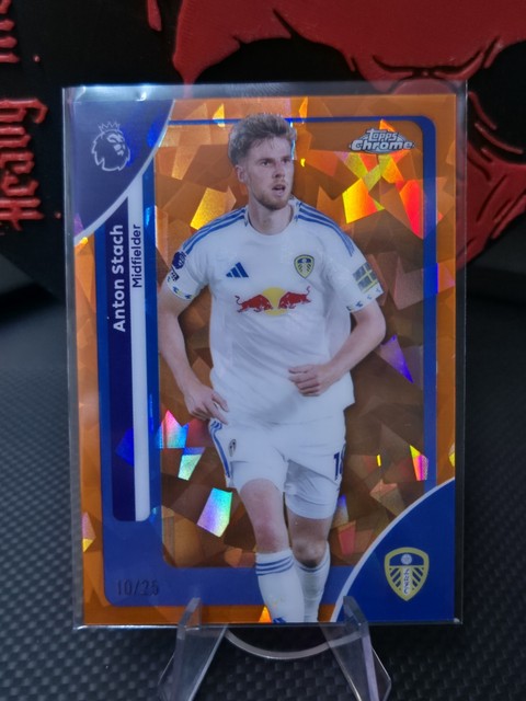 2026 Topps Chrome Sapphire Premier League Anton Stach Leeds United Orange /25