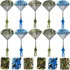 15PCS Army Camo Parachute Toys for Kids Hand Throwing Outdoor Games, Army Men...