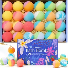 Hemp Oil Bath Bombs Gift Set 24-Pack Natural Spa Kit with Essential Oils