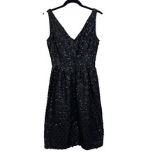 Vintage Sequined Dress Junior 10 Black Prom Party Cocktail Gala Bling Evening
