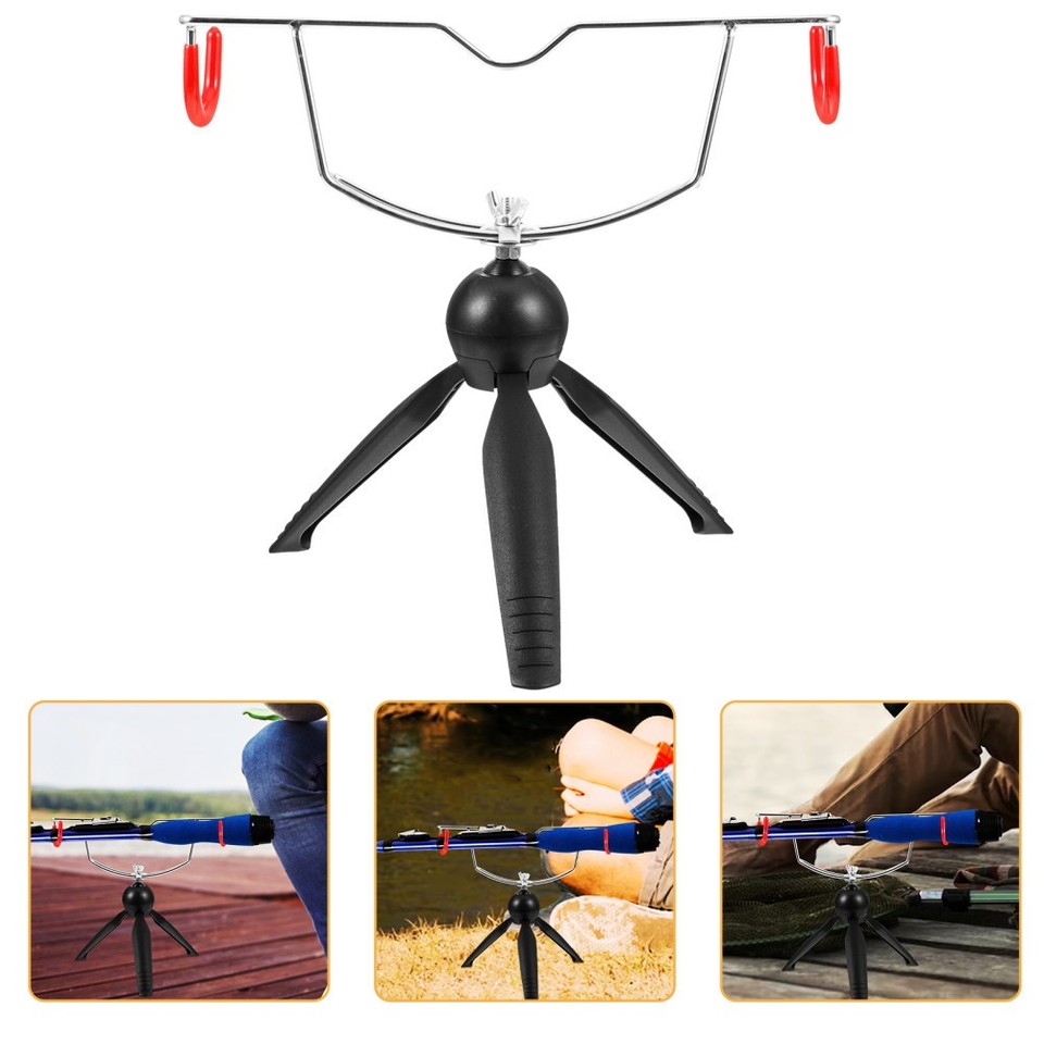 Triangle Fixh Sturdy Triangle Fishing Rod Holder Durable Metal Ground Rod Stand Heat ...