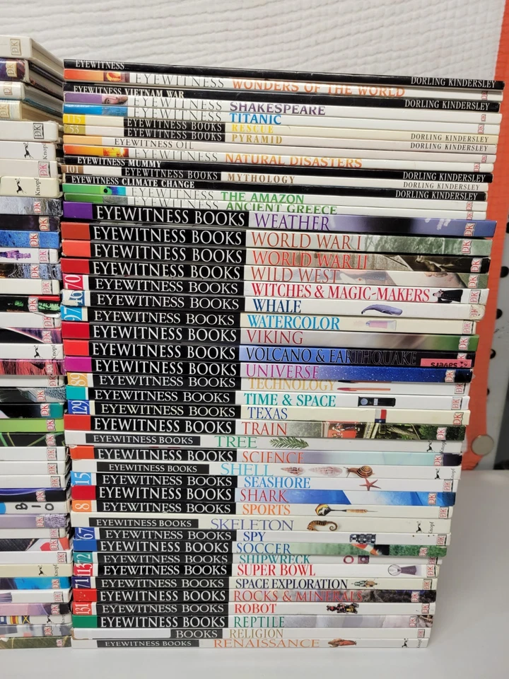 Lot of 125 DK Eyewitness Books Science History Art Animals Homeschool Set Foto 4 de 4