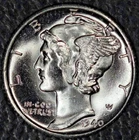 1940-D Mercury Dime, Gem BU, Full Bands
