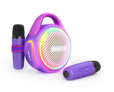 20W Kids Bluetooth Speaker with Microphones Voice Changing Effects-Purple