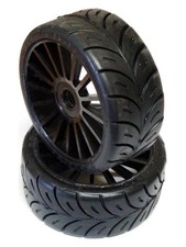 HRC Rally Game Radials Ruota Completa per Buggy 1:8, Nero, 17mm - HRC60801BK