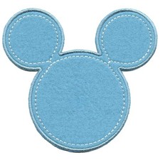 Disney Mickey Mouse Head Blue Embroidered Applique Iron On Patch