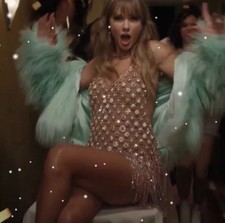 Taylor Swift The Life of a Showgirl Mint Faux Fur Coat Jacket Size M/L In Hand