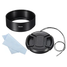 58mm Lens Hood, Standard Focus Inside Hood with 62mm Lens Cap and Cloth