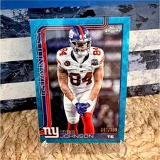 Topps Chrome Theo Johnson Blue Refractor Rookie /199 #233 New York Giants