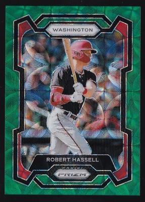 2024 Panini Prizm Robert Hassell Green Scope 10/75 SP #194 Washington Nationals