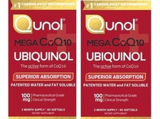 2x Pack Qunol Mega Ubiquinol CoQ10 Vitamins 1...