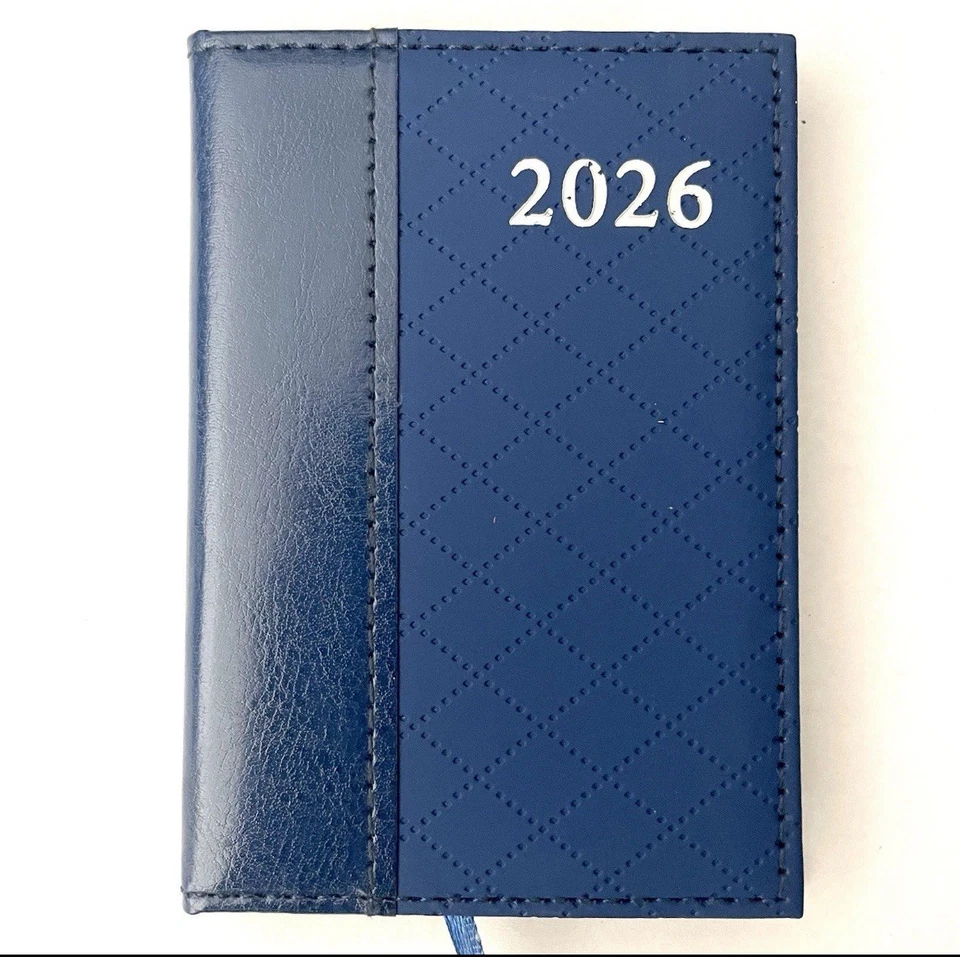 Taschenkalender 2026 Planer Timer Kalender A7, Blau, 7,5 x 11cm Neu!