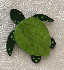 Turtle acrylic brooch pin