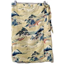 Rare Vtg 80s LUCKY BEACH HULA Wear Paradise Found Hawaiian Midi Wrap Skirt Sz. S