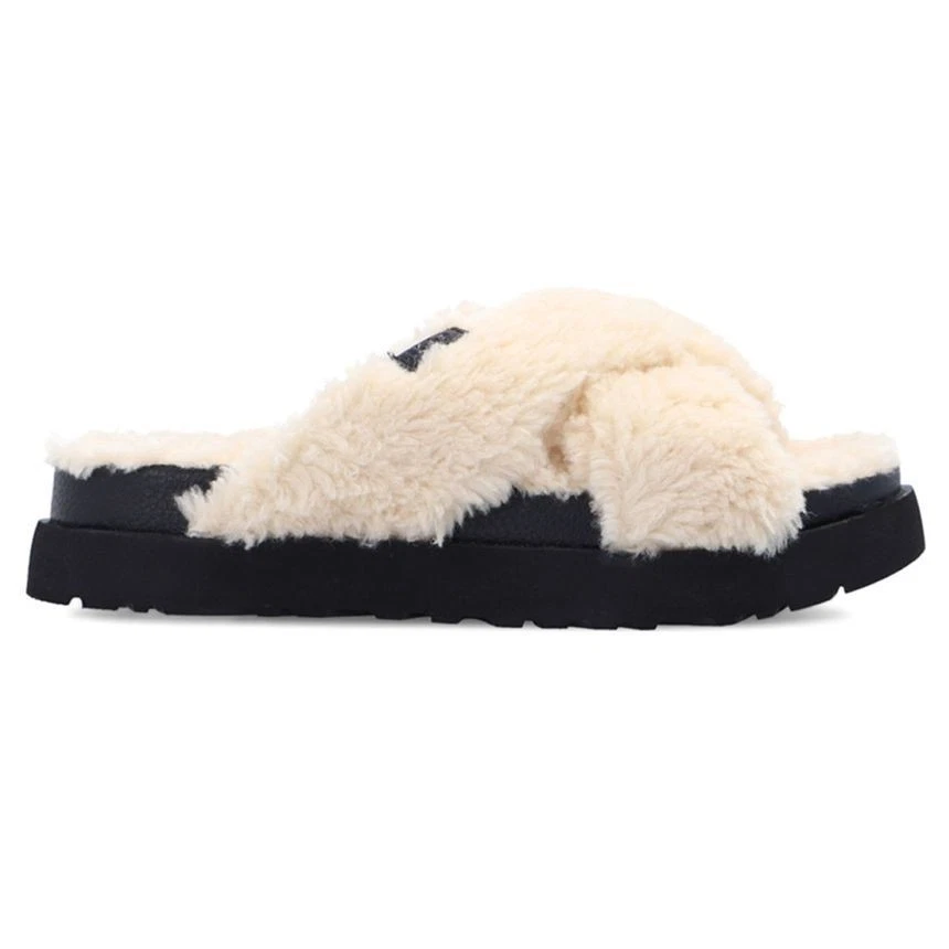 Ugg Ciabatte in Pelliccia di Zucchero Fuzzy Nero Naturale 123637119