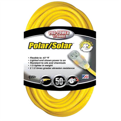  1688SW0002 Coleman Cable 50 Foot Extension Cord Yellow