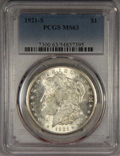 1921-S Morgan Silver Dollar PCGS MS63 $1