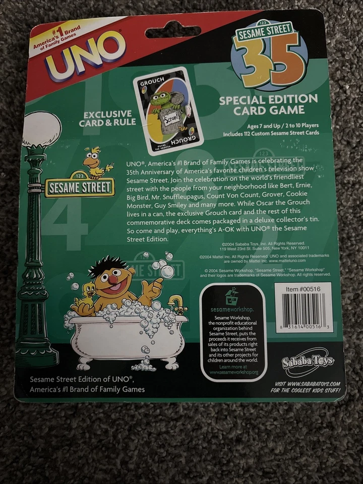 UNO: Sesame Street 35th Anniversary Special Edition Card Game. 2004. NIB. - Image 2 of 2
