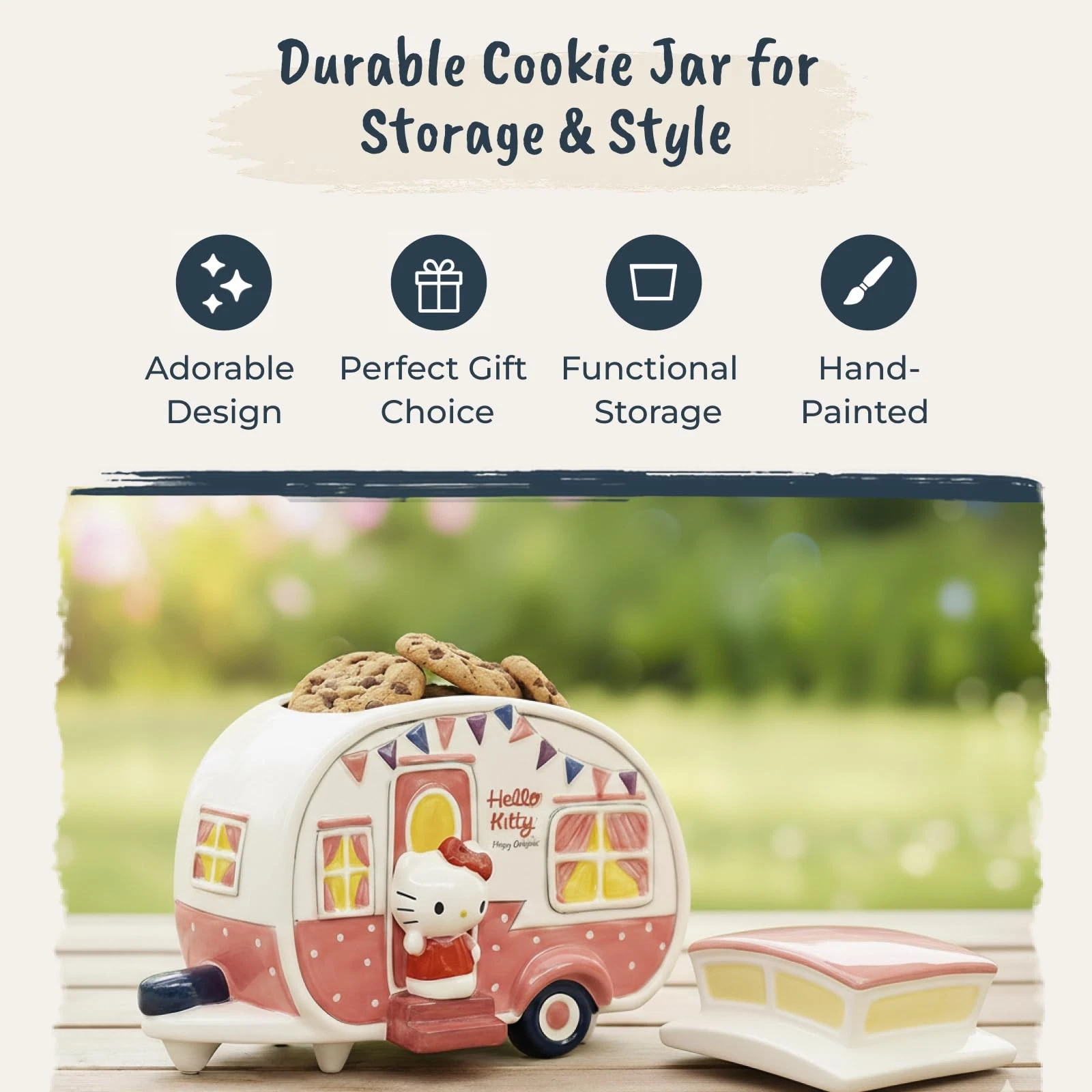 Blue Sky Clayworks Hello Kitty Camper Cookie Jar - Thumbnail 3
