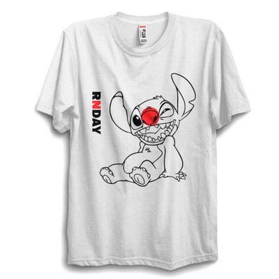 Süßes Alien Figur T-Shirt lustig Cartoon Grafik Tee Minimal Line Art