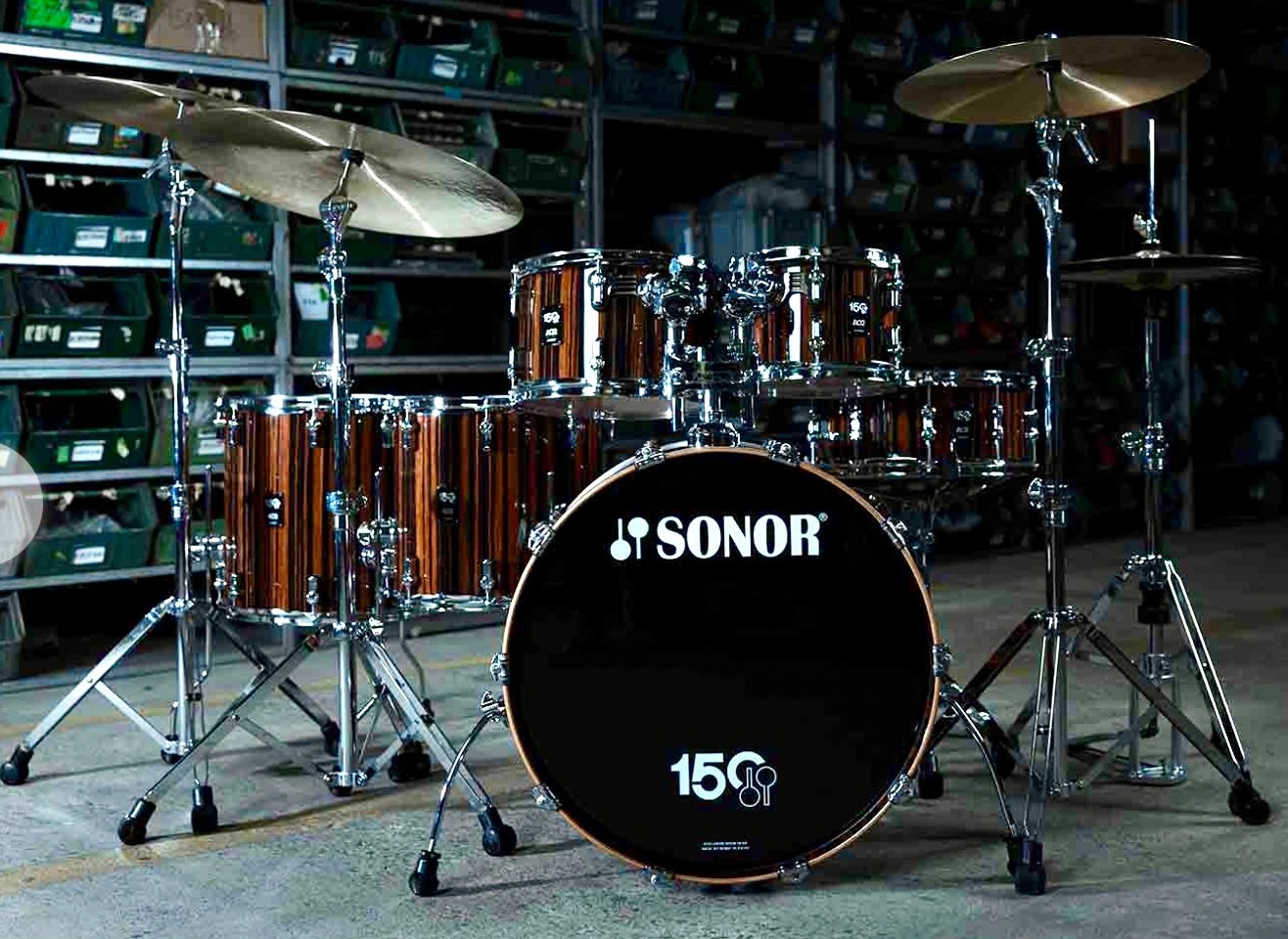 Sonor 150th Anniversary AQ2 Ebony High Gloss Lacquer 6-piece Shell Pack