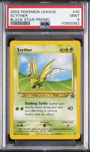 2002 POKEMON LEAGUE PROMO BLACK STAR #45 SCYTHER PSA 9