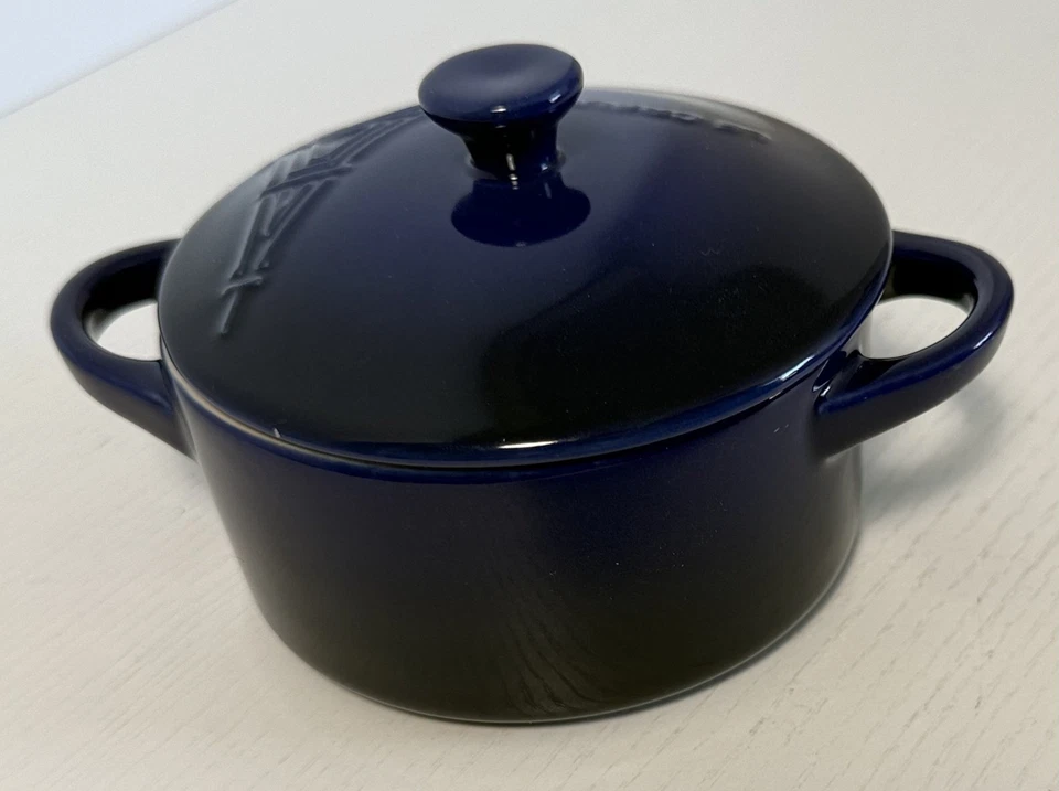 New in Box Le Creuset Petite Indigo Blue Eiffel Tower Cocotte Multiple Available - Image 3 of 4