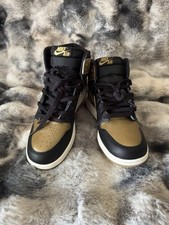 Air Jordan 1 Retro High OG GS FD1437-071 Black Metallic Gold Size 7Y Womens 8.5