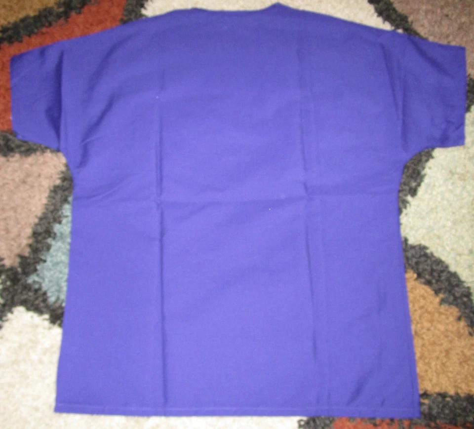 3 Pc White Swan Unisex V Neck Top Pocket Scrub Top Sz S 14000 Tan Ivy Purple - Image 4 of 4