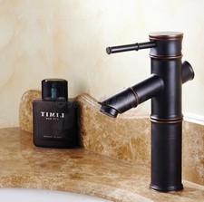 Oil Rubbed Bronze Bamboo Single Hole Bathroom Vessel Sink Lavatory Faucet wnf073