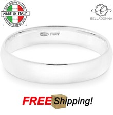 Italian 925 Sterling Silver Dome Band Ring 4mm Made in Italy Elegant Classic 9.0