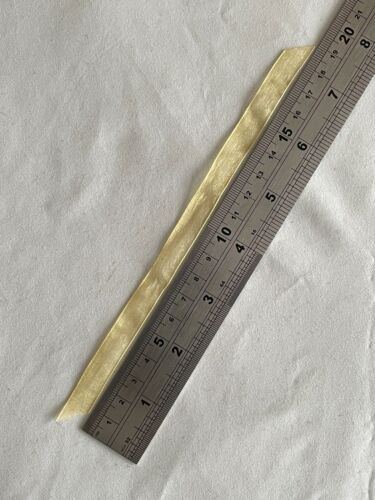 14x Gold Geschenk Weihnachten transparentes Organzaband - vorgeschnitten 19 cm x 1 cm - Bild 4 von 5