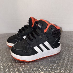 Adidas Hoops 2.0 Mid Toddler Size 6K Athletic Shoes Black/White/Orange  B75945 | eBay